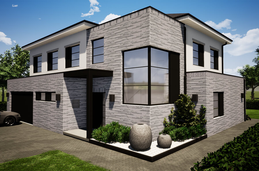 4-0 Neubau Wohnhaus mit integrierter Garage