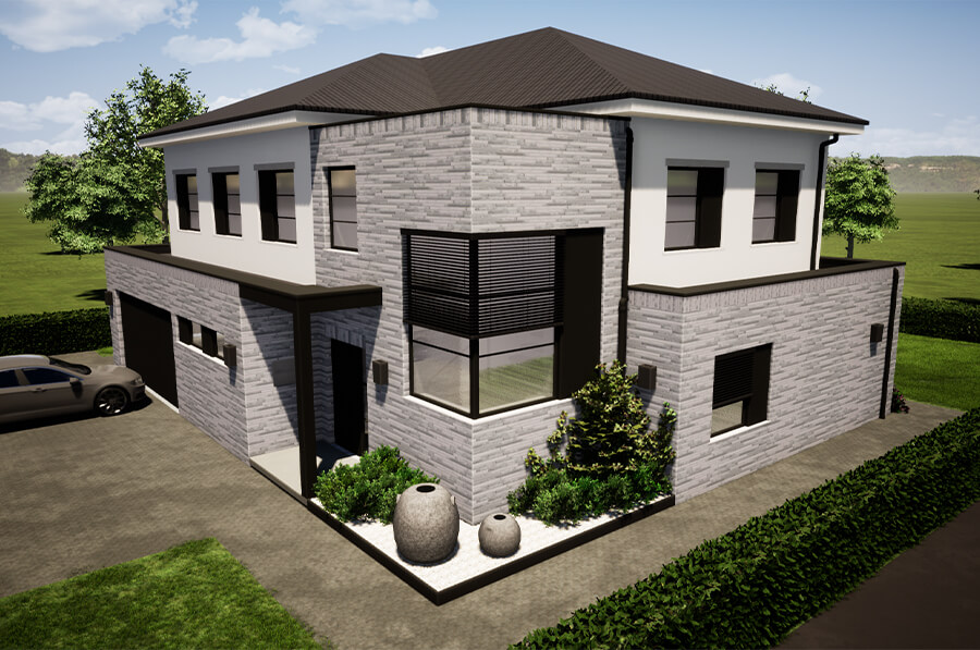 4-1 Neubau Wohnhaus mit integrierter Garage